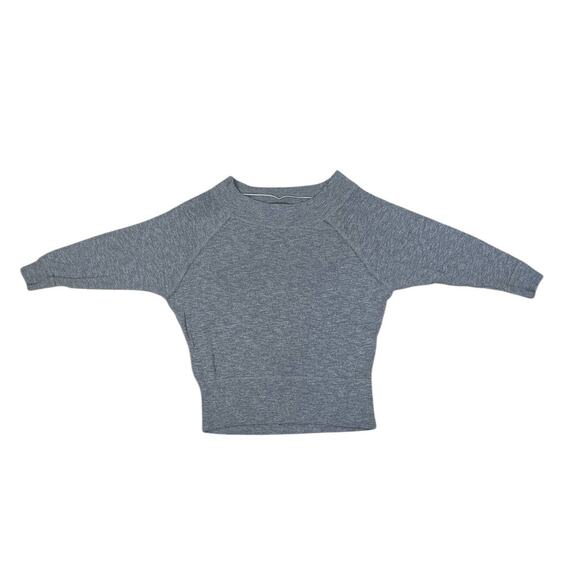 Free People Thermal Off Shoulder Henley Tunic Top Gray Women's Size Medium - Picture 2 of 12